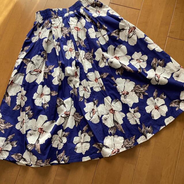 お買得‼︎極上美品Admiral 花柄スカート アイボリー/くすみブルー