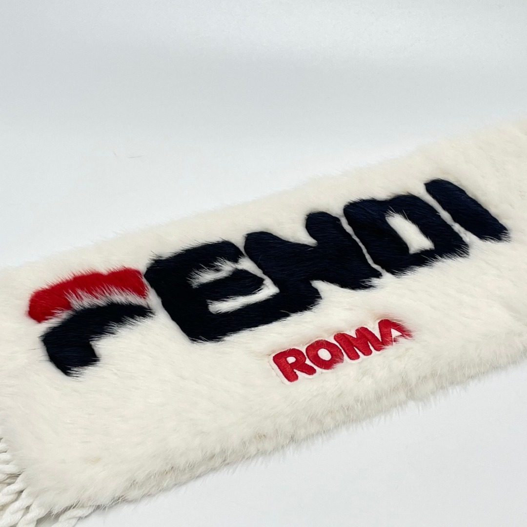 フェンディ FENDI 毛皮ストール FNG477 フィラコラボ マフラー ファー ホワイト