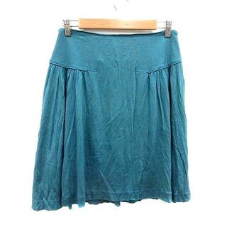 マカフィー(MACPHEE)のMACPHEE トゥモローランド スカート ひざ丈 絹 シルク 36 青緑(ひざ丈スカート)