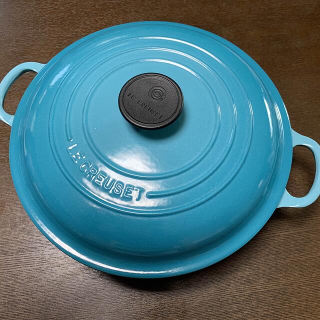 【美品】LE CREUSET　ビュッフェキャセロール　カリビアンブルー　26cm