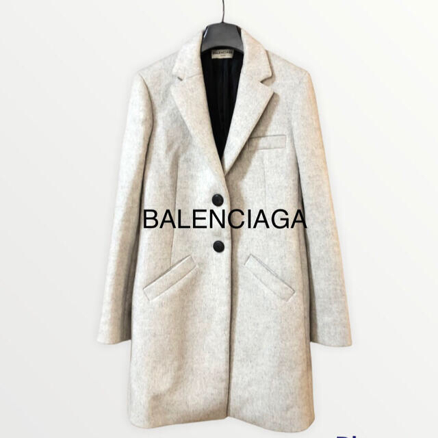 Balenciaga(バレンシアガ)の定価25万円◆ BALENCIAGA チェスターコート レディース ウール レディースのジャケット/アウター(チェスターコート)の商品写真