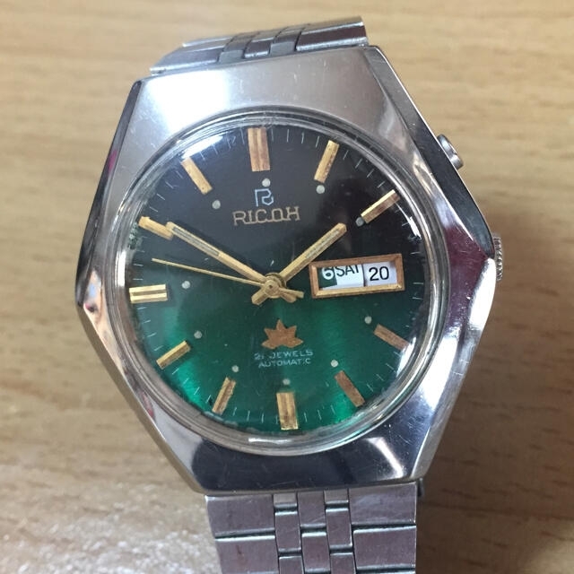 素晴らしい RICOH - 自動巻☆アンティークの RICOH☆さくら☆リコー☆機械式 3針+カレンダー