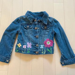 ベビーギャップ(babyGAP)のbabygap フラワー刺繍デニムジャケット　90(ジャケット/上着)