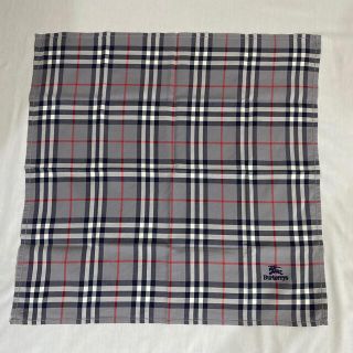 バーバリー(BURBERRY)のBurberrys ハンカチ　グレーチェック　中古美品　#1289(ハンカチ)