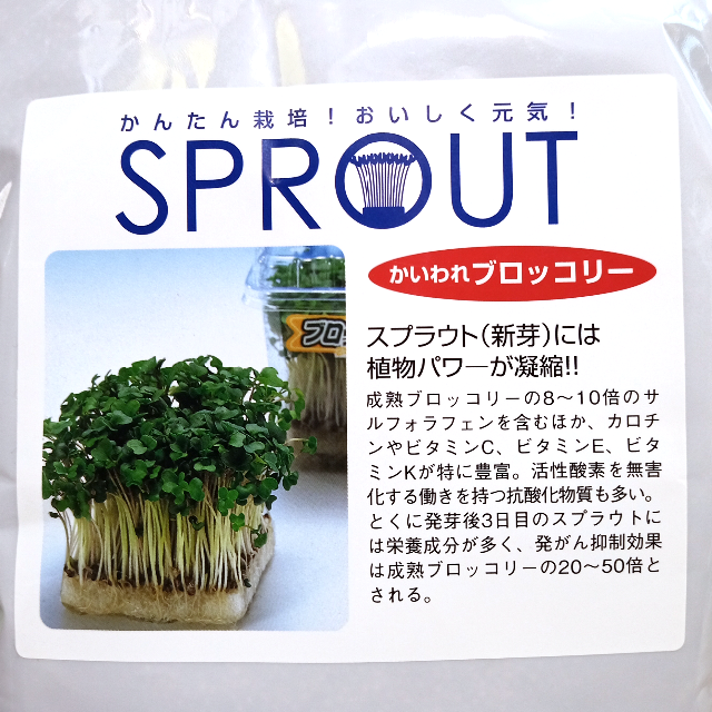 スプラウト種子 S-01 かいわれブロッコリー 5ml x 2袋 食品/飲料/酒の食品(野菜)の商品写真