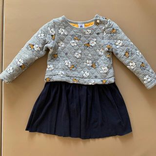 プチバトー(PETIT BATEAU)のプチバトー　キルティングワンピース　4ans(ワンピース)