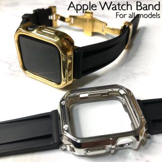 Sブラック2nd★アップルウォッチバンド ラバーベルト Apple Watch(ラバーベルト)