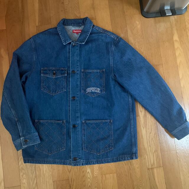 Supreme Diamond Stitch Denim Chore Coat