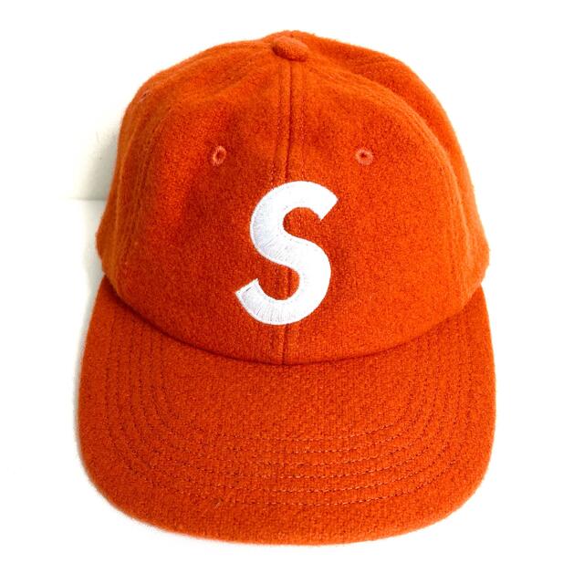 SUPREME Wool S Logo 6-Panel Cap  オレンジ