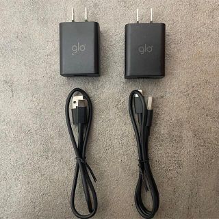 グロー(glo)の【携帯充電可能】glo USBタイプCケーブル  充電用ACアダプター2セット(バッテリー/充電器)