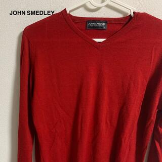 ジョンスメドレー(JOHN SMEDLEY)のJOHN SMEDLEY ニット レッド ウール100%(ニット/セーター)