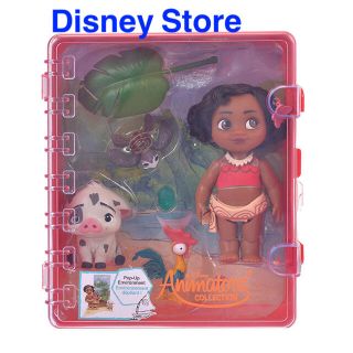 ディズニー、アニメータードール(ミニ)リロ、モアナ、ベルフィギュア