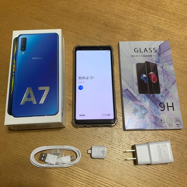 SAMSUNG Galaxy A7 ブルー SM-A750C SIMフリー - スマートフォン本体