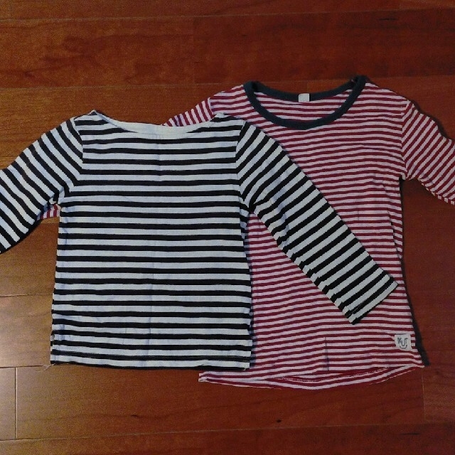 GLOBAL WORK(グローバルワーク)の子供用ボーダーTシャツ 2点 キッズ/ベビー/マタニティのキッズ服男の子用(90cm~)(Tシャツ/カットソー)の商品写真