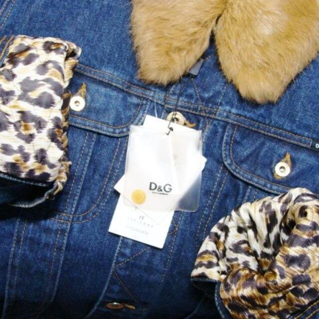 D&G - D&G襟ラビットファー裏地豹柄レオパードキルティング D&G - D&G襟ラビットファー裏地豹柄レオパードキルティング