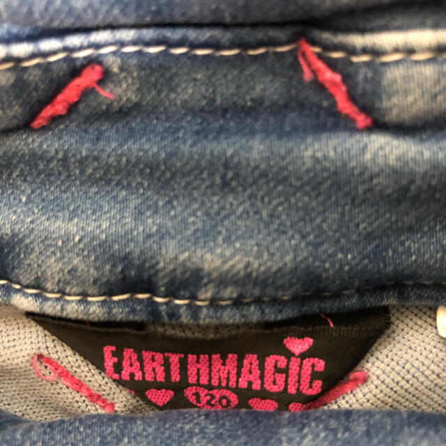 EARTHMAGIC(アースマジック)のお値下げ　アースマジック　120 美品 デニムオーバーオール キッズ/ベビー/マタニティのキッズ服女の子用(90cm~)(パンツ/スパッツ)の商品写真