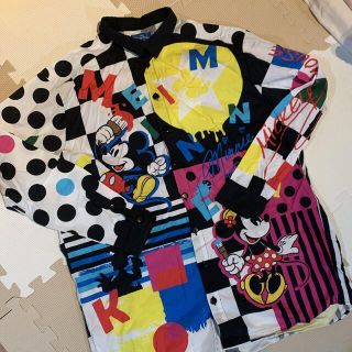 ディズニー(Disney)のディズニー パッチワーク風 総柄シャツ(シャツ/ブラウス(長袖/七分))