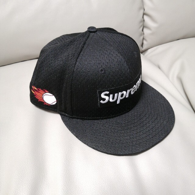 Supreme NEW ERA ボックスロゴ メッシュ ベースボールキャップ 黒