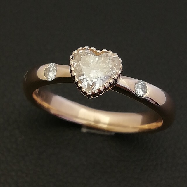 魅力の K18PG♥️ハートダイヤ♥️0.36ct付き❣️シンプル可愛いリング