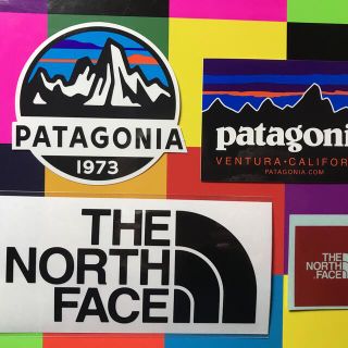 パタゴニア(patagonia)の★補強あり★新品未使用　ノースフェイス&パタゴニア　ステッカー4枚セット　黒(その他)