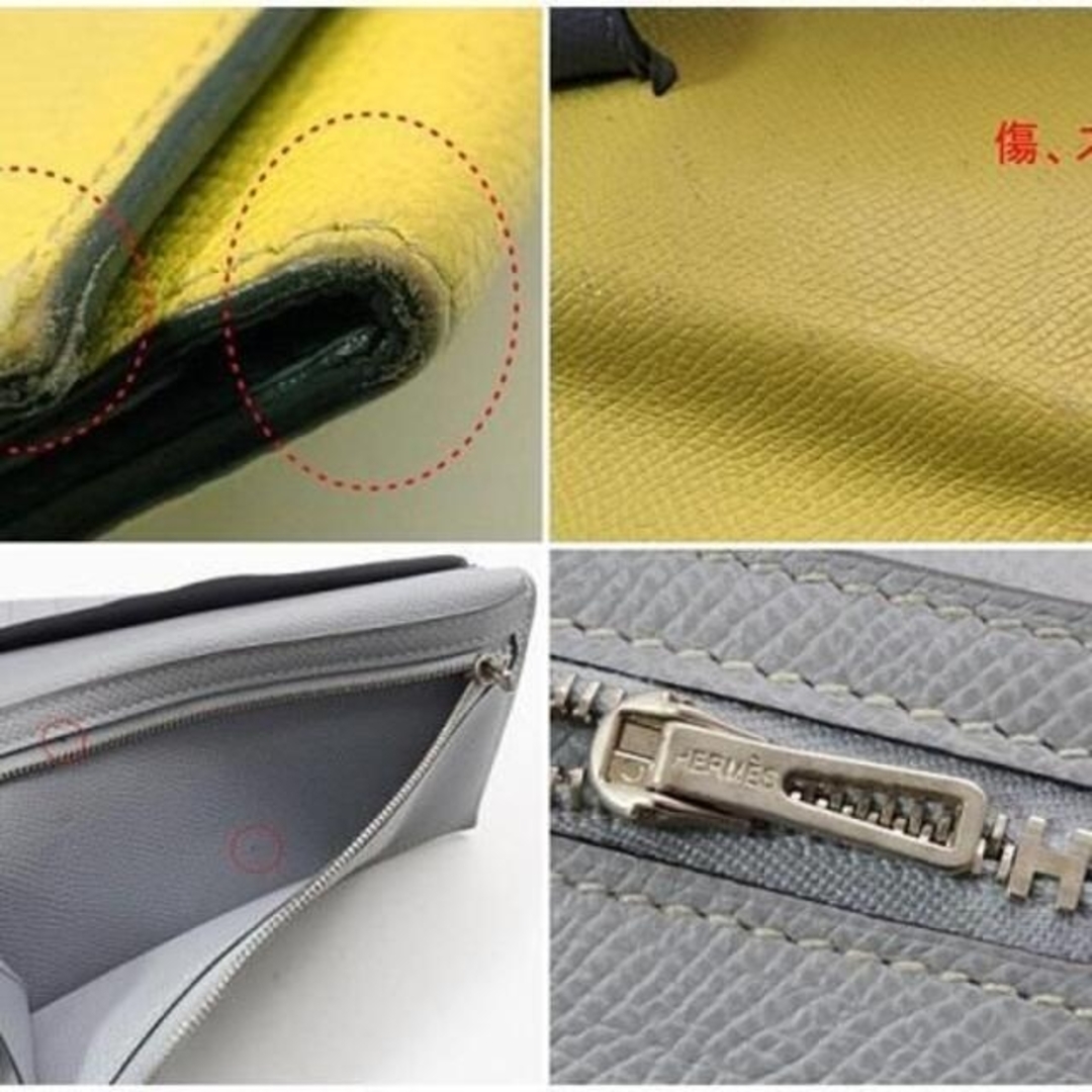 Hermes - エルメス 三つ折り 長財布 ベアン バイカラー Q刻 中古Bの Hermes - エルメス 三つ折り 長財布 ベアン バイカラー Q刻 中古Bの