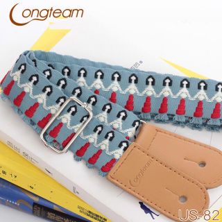 Longteam ハワイアンなウクレレストラップ【フラ✖️ブルー】可愛い個性的(ソプラノウクレレ)