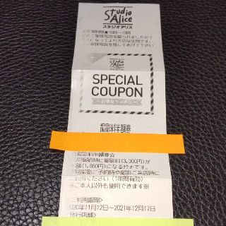 スタジオアリス　撮影料半額券(その他)