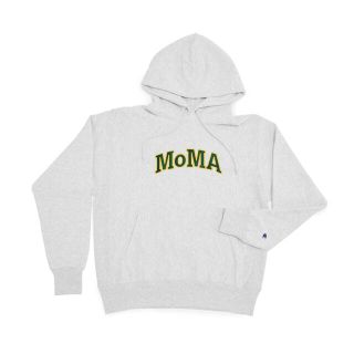 モマ(MOMA)の【Lサイズ】 海外限定 MOMA × champion パーカー シルバーグレー(パーカー)