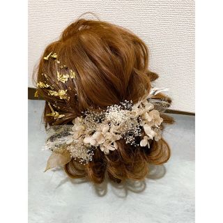 髪飾り 成人式 フラワーヘアアク 和装飾り 振袖 卒業式(ドライフラワー)