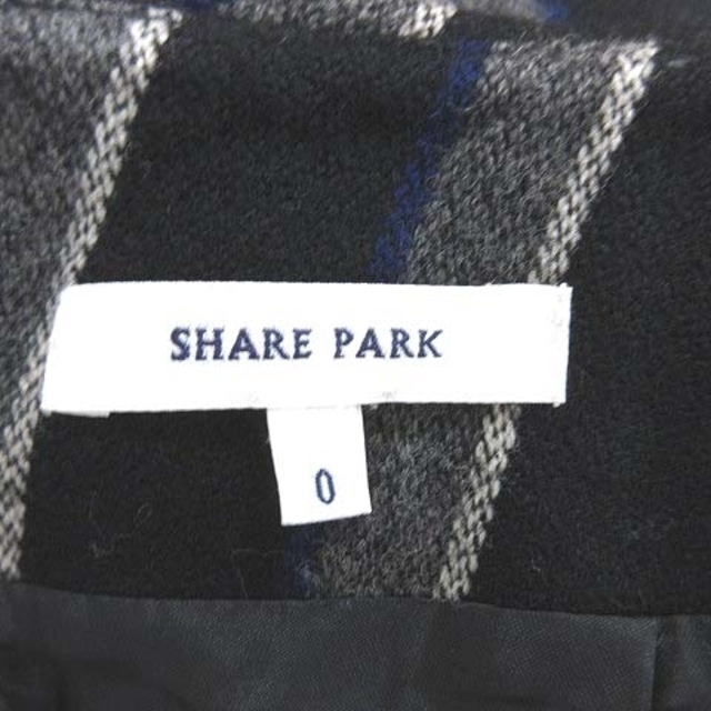 other(アザー)のシェアパーク ラップスカート タイト ミニ ツイード ウール 0 黒 グレー レディースのスカート(ミニスカート)の商品写真