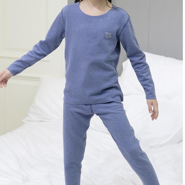 子供  ジャージーパジャマ 暖かいアイテム  ブルー 150 キッズ/ベビー/マタニティのキッズ服女の子用(90cm~)(パジャマ)の商品写真