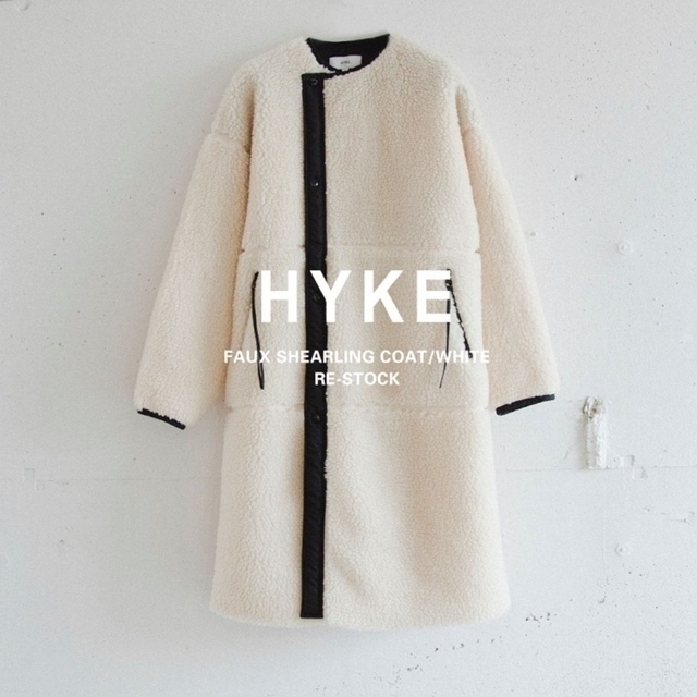 HYKE ハイクFAUX SHEARLING COAT ボアロングコート 【人気商品