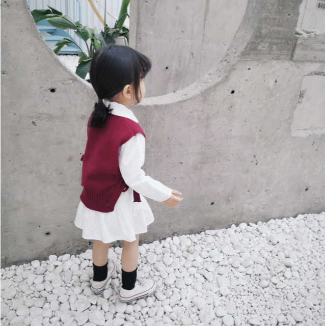 子供服　フレアシャツ ニットタンクトップ　100cm キッズ/ベビー/マタニティのキッズ服女の子用(90cm~)(ニット)の商品写真