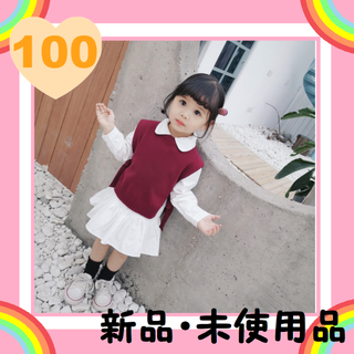 子供服　フレアシャツ ニットタンクトップ　100cm(ニット)