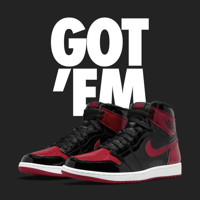 air jordan 1 patent bred パテントブレッド　27.5メンズ