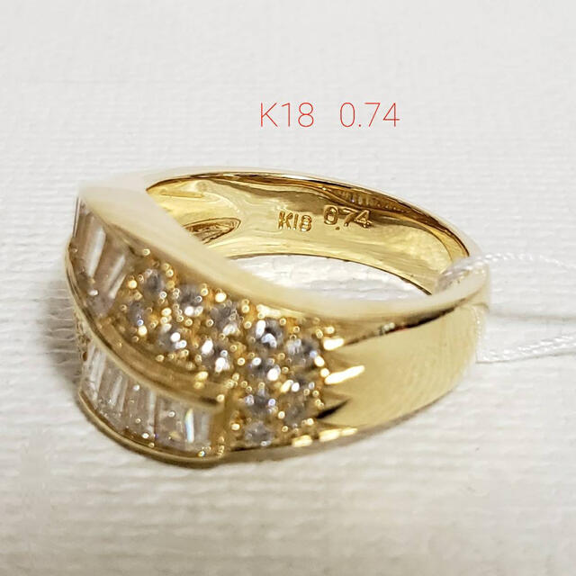 ●K18台♢天然ダイヤモンドリング(0.74CT)高級感溢れる逸品♣︎の通販 K☆＊'s shop｜ラクマ by 人気大人気