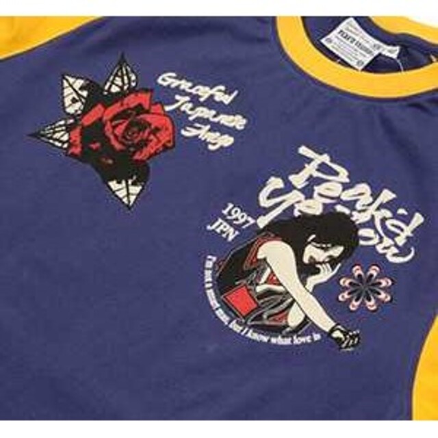 TEDMAN(テッドマン)のﾋﾟｰｸﾄﾞｲｴﾛｰ/ﾛﾝT/ﾌﾞﾙｰ/PYLT-228/ｶﾐﾅﾘﾓｰﾀｰｽ メンズのトップス(Tシャツ/カットソー(七分/長袖))の商品写真