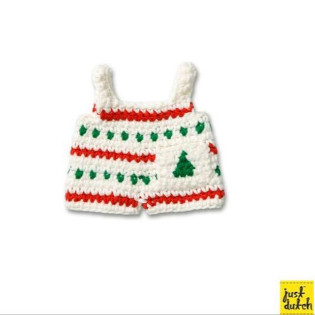 miffy(ミッフィー)のジャストダッチ【クリスマスオーバーオール】着せ替え洋服のみ/ミッフィーオランダ ハンドメイドのぬいぐるみ/人形(あみぐるみ)の商品写真