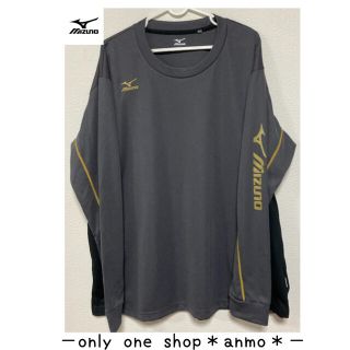 ミズノ(MIZUNO)のMIZUNO ミズノ＊長袖シャツ＊濃灰×金＊3Ｌサイズ¥1200(Tシャツ/カットソー(七分/長袖))