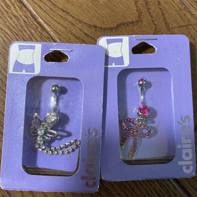 claire's(クレアーズ)の新品/クレアーズ/14G ラインストーン　ビジューヘソピアス　2個セット！ レディースのアクセサリー(ピアス)の商品写真