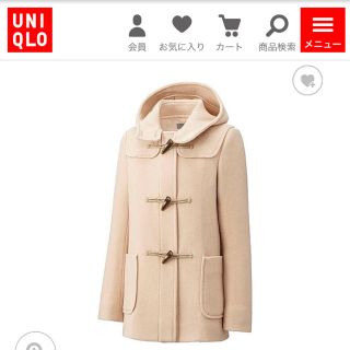 ユニクロ(UNIQLO)のUNIQLOユニクロ オフホワイト ベージュ ダッフル(ダッフルコート)