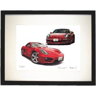 ポルシェ(Porsche)のGC-2020ポルシェ911/ケイマン限定版画サイン額装作家平右ヱ門(版画)