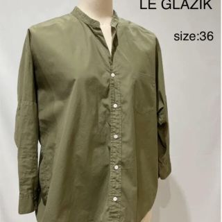 ルグラジック(LE GLAZIK)のルグララック Le Glazik バンドカラーシャツ シャツ カーキ 36(シャツ/ブラウス(長袖/七分))