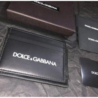 ドルチェアンドガッバーナ(DOLCE&GABBANA)の【新品未使用】dolce&gabbana ロゴ レザー カードケース ブラック(名刺入れ/定期入れ)