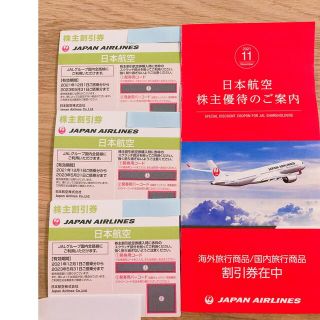 ジャル(ニホンコウクウ)(JAL(日本航空))のJAL 株主優待券3枚 日本航空　国内旅行商品割引券2枚付き(その他)