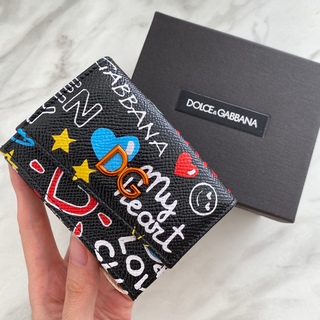 ドルチェアンドガッバーナ(DOLCE&GABBANA)のラスト１【新品】Dolce&Gabbana グラフィティ 三つ折り財布 ブラック(財布)