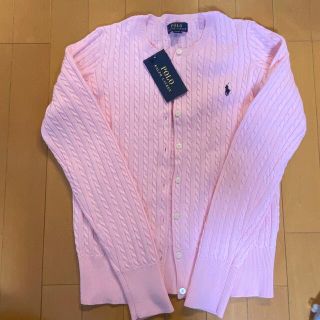 ポロラルフローレン(POLO RALPH LAUREN)のラルフローレン　ピンク　カーディガン　160XL 新品タグ付(カーディガン)