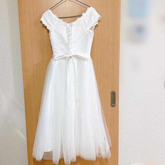 ♡値下中♡ウエディングドレス レース チュール 編み上げ レディースのフォーマル/ドレス(ウェディングドレス)の商品写真