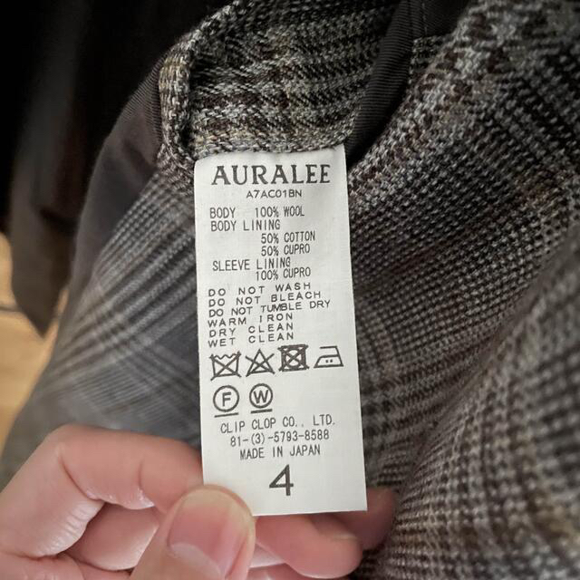 早い者勝ち】17aw AURALEE オーラリー グレンチェックコート 早い者勝ち】17aw AURALEE オーラリー グレンチェックコート