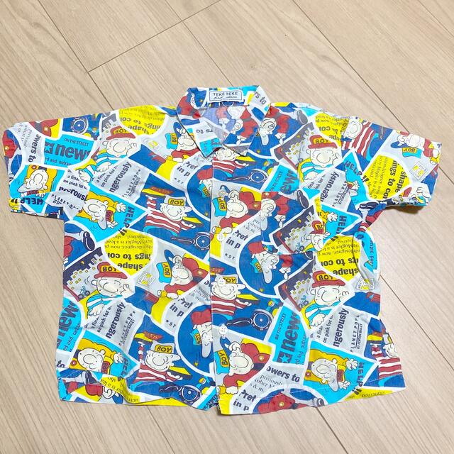 レトロアメカジ シャツ 100 キッズ/ベビー/マタニティのキッズ服男の子用(90cm~)(Tシャツ/カットソー)の商品写真